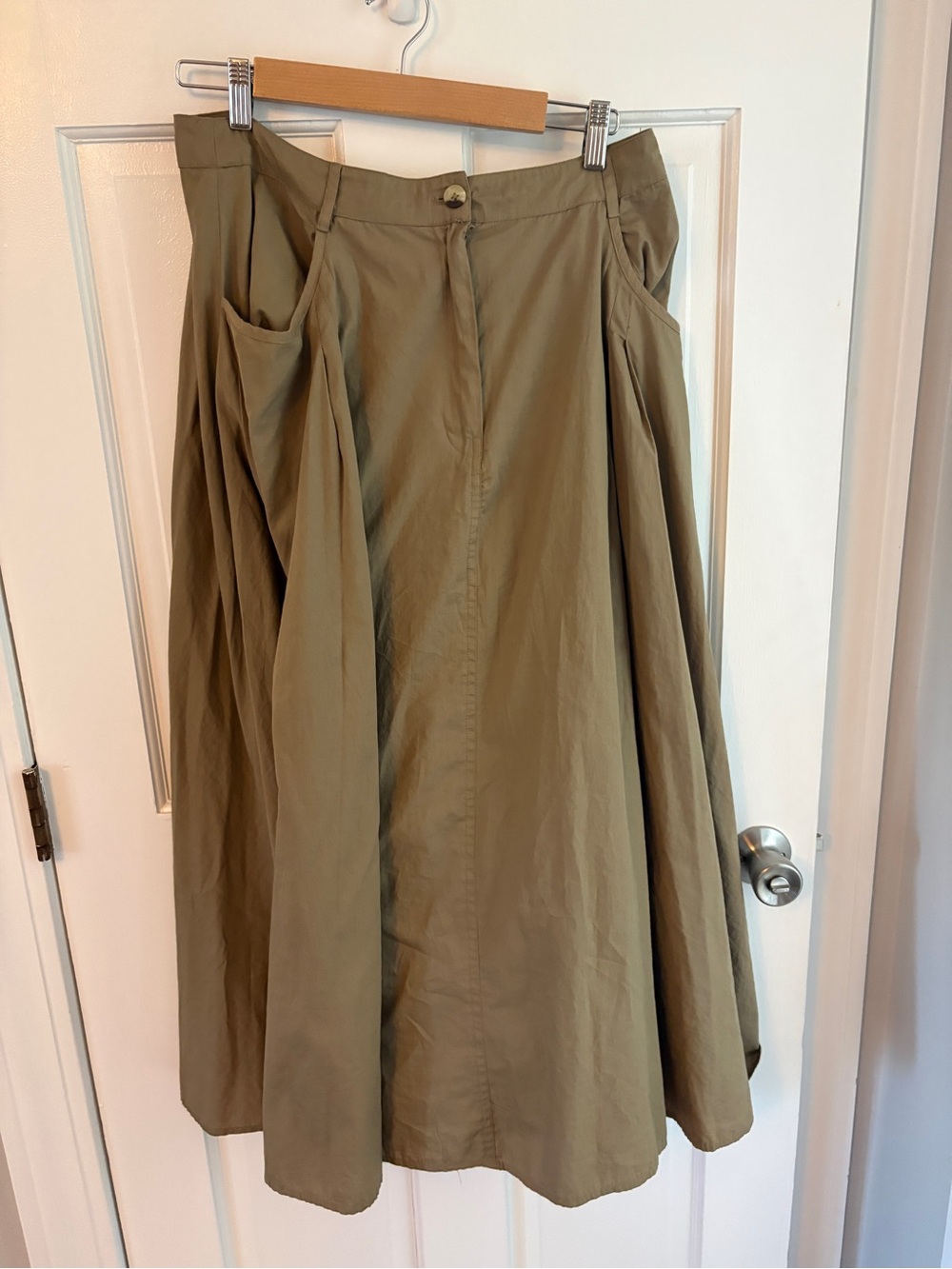 Free People All Around Midi Skirt Olive Khaki Green Size Large Pockets